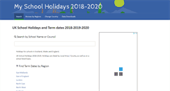 Desktop Screenshot of myschoolholidays.com