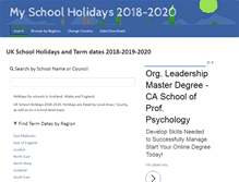 Tablet Screenshot of myschoolholidays.com