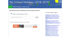 Desktop Screenshot of nz.myschoolholidays.com